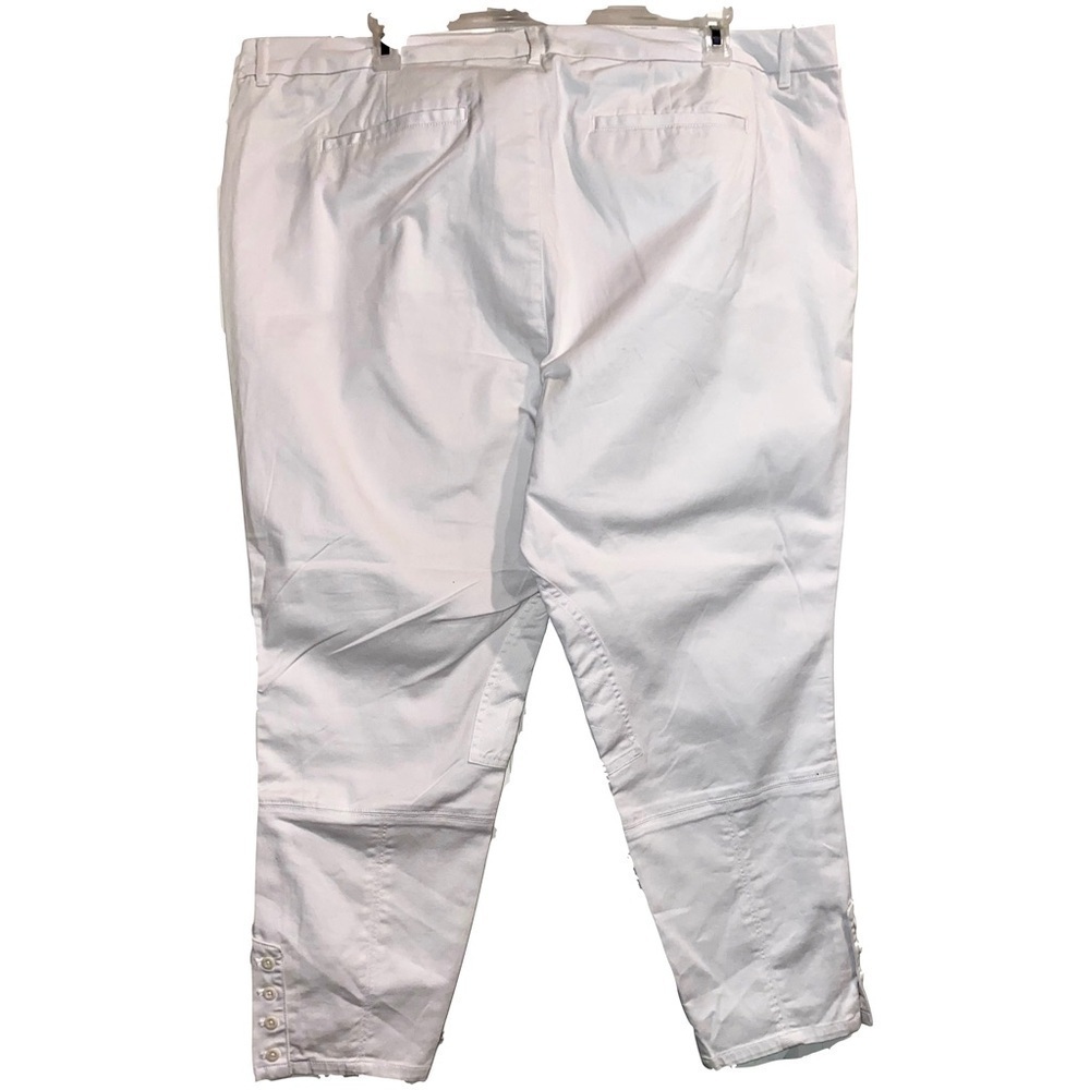 NWT Lauren Ralph Lauren White Cotten Stretch 4 Pockets Pants Equestrian Size 22W - Picture 3 of 12